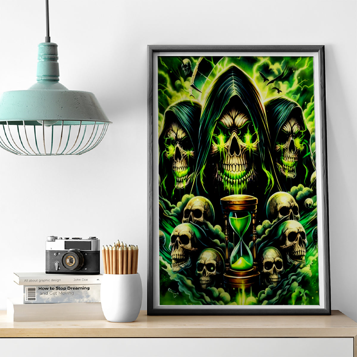 Flame Skull Canvas Wall Art I Have 3 Sides Quite Sweet Funny Crazy - Wonder Print Shop
