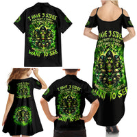 Flame Skull Family Matching Summer Maxi Dress and Hawaiian Shirt I Have 3 Sides Quite Sweet Funny Crazy - Wonder Print Shop
