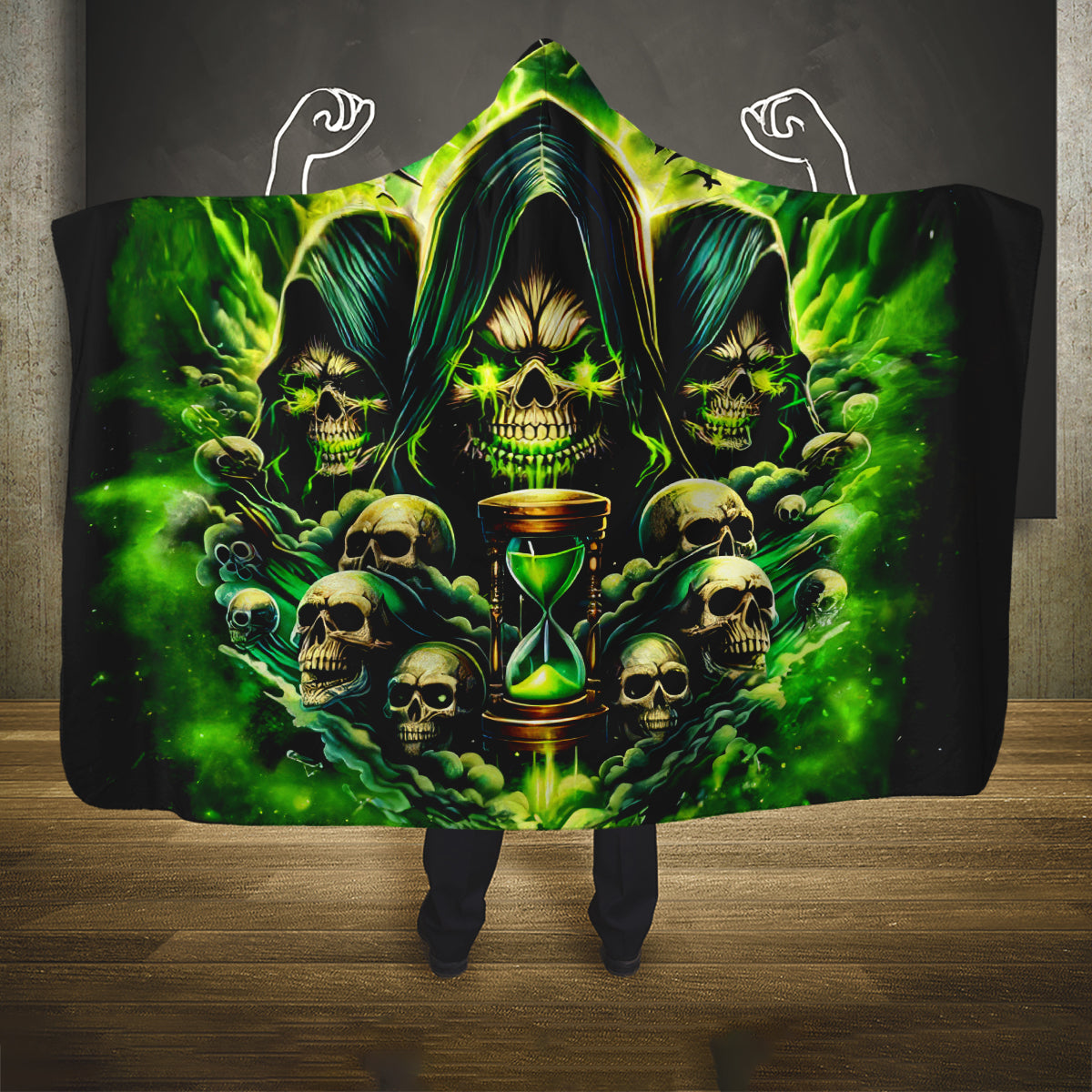 Flame Skull Hooded Blanket I Have 3 Sides Quite Sweet Funny Crazy