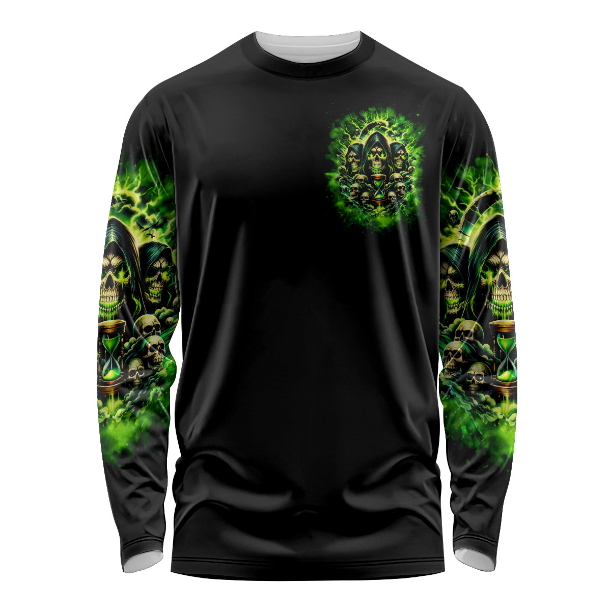 Flame Skull Long Sleeve Shirt I Have 3 Sides Quite Sweet Funny Crazy - Wonder Print Shop