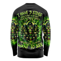 Flame Skull Long Sleeve Shirt I Have 3 Sides Quite Sweet Funny Crazy - Wonder Print Shop