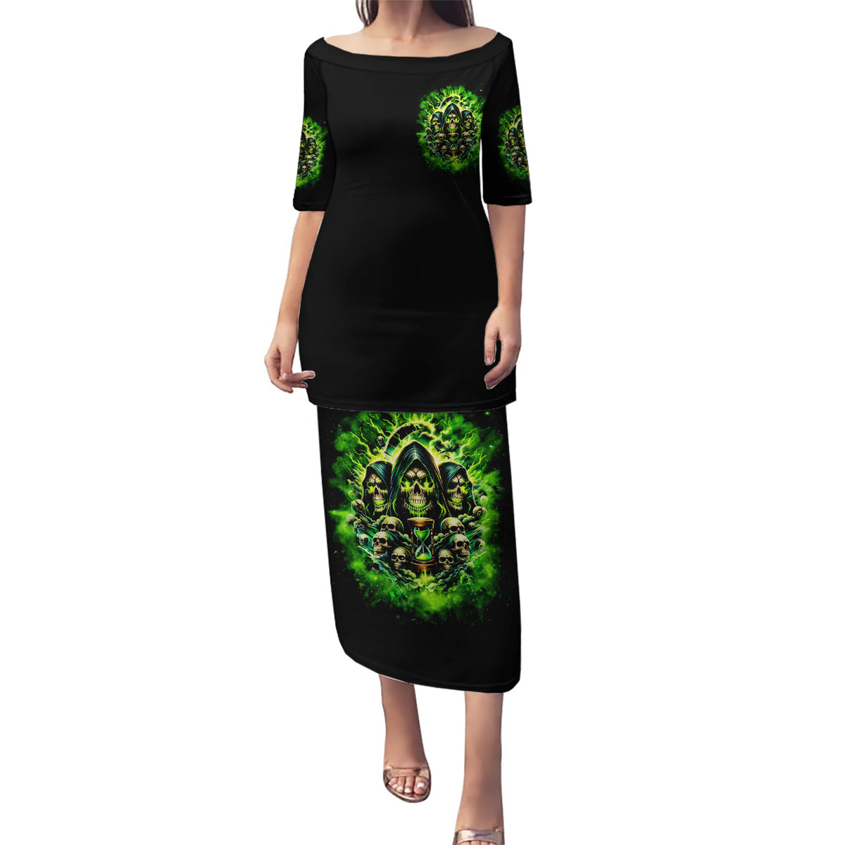 Flame Skull Puletasi I Have 3 Sides Quite Sweet Funny Crazy - Wonder Print Shop