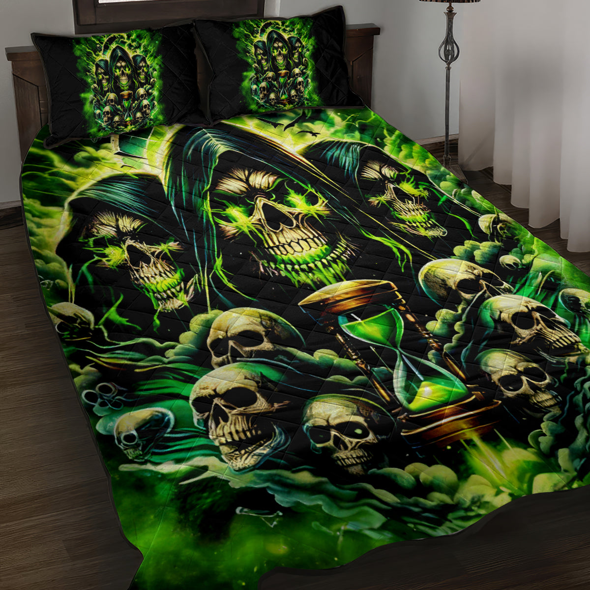 Flame Skull Quilt Bed Set I Have 3 Sides Quite Sweet Funny Crazy - Wonder Print Shop