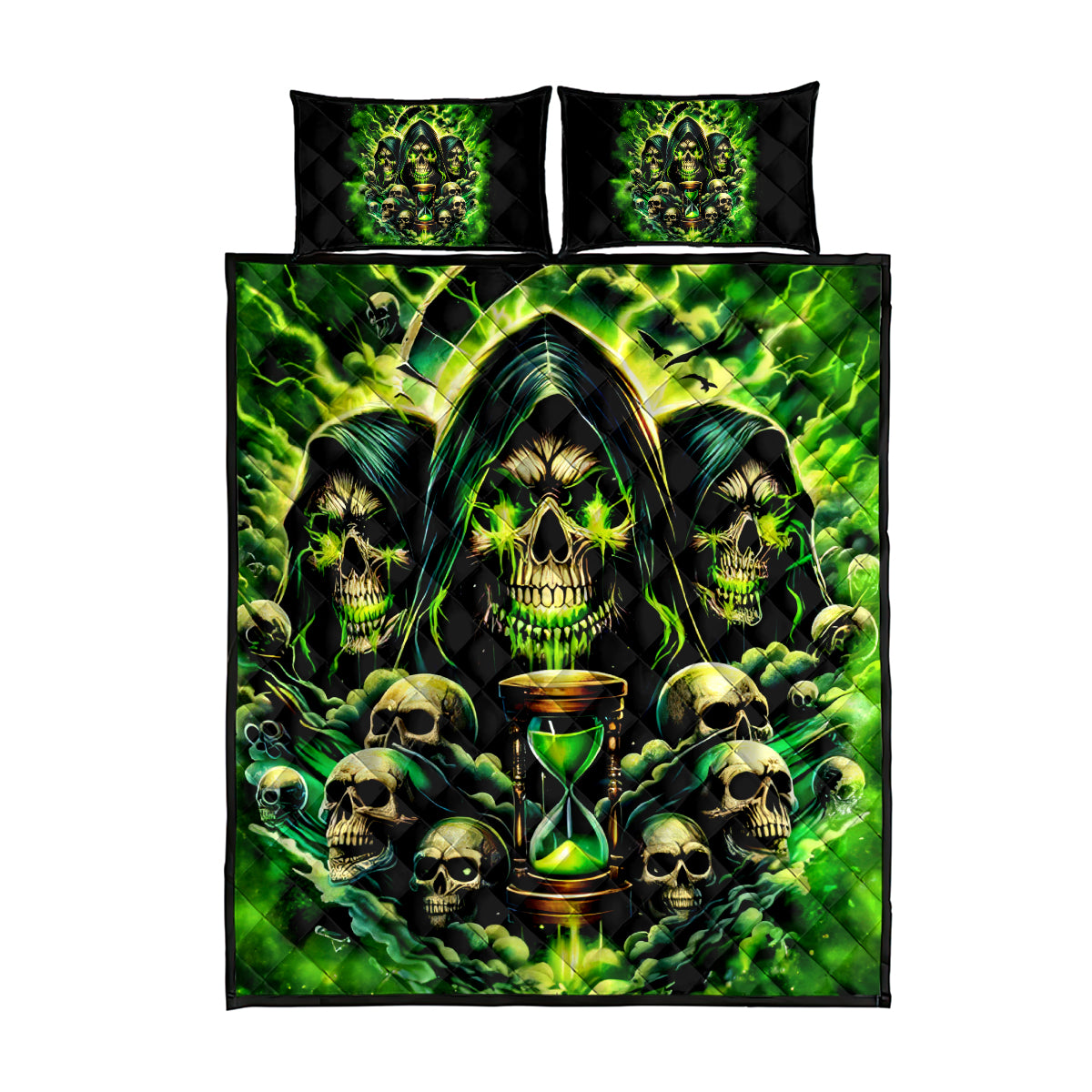 Flame Skull Quilt Bed Set I Have 3 Sides Quite Sweet Funny Crazy - Wonder Print Shop