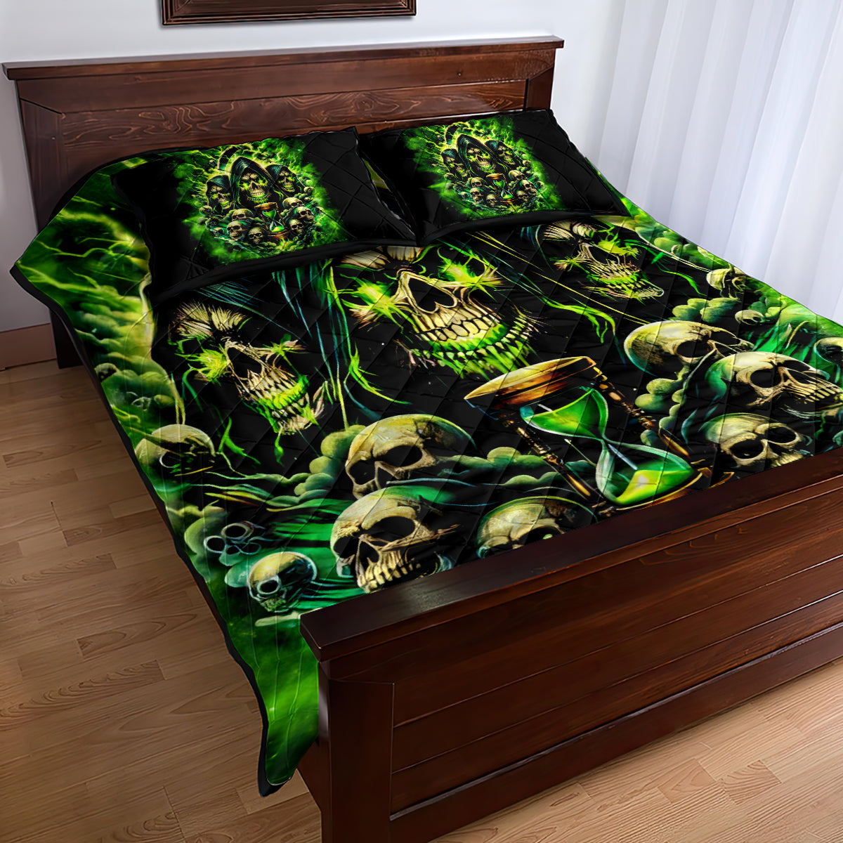 Flame Skull Quilt Bed Set I Have 3 Sides Quite Sweet Funny Crazy - Wonder Print Shop