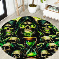 Flame Skull Round Carpet I Have 3 Sides Quite Sweet Funny Crazy