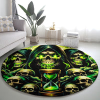 Flame Skull Round Carpet I Have 3 Sides Quite Sweet Funny Crazy