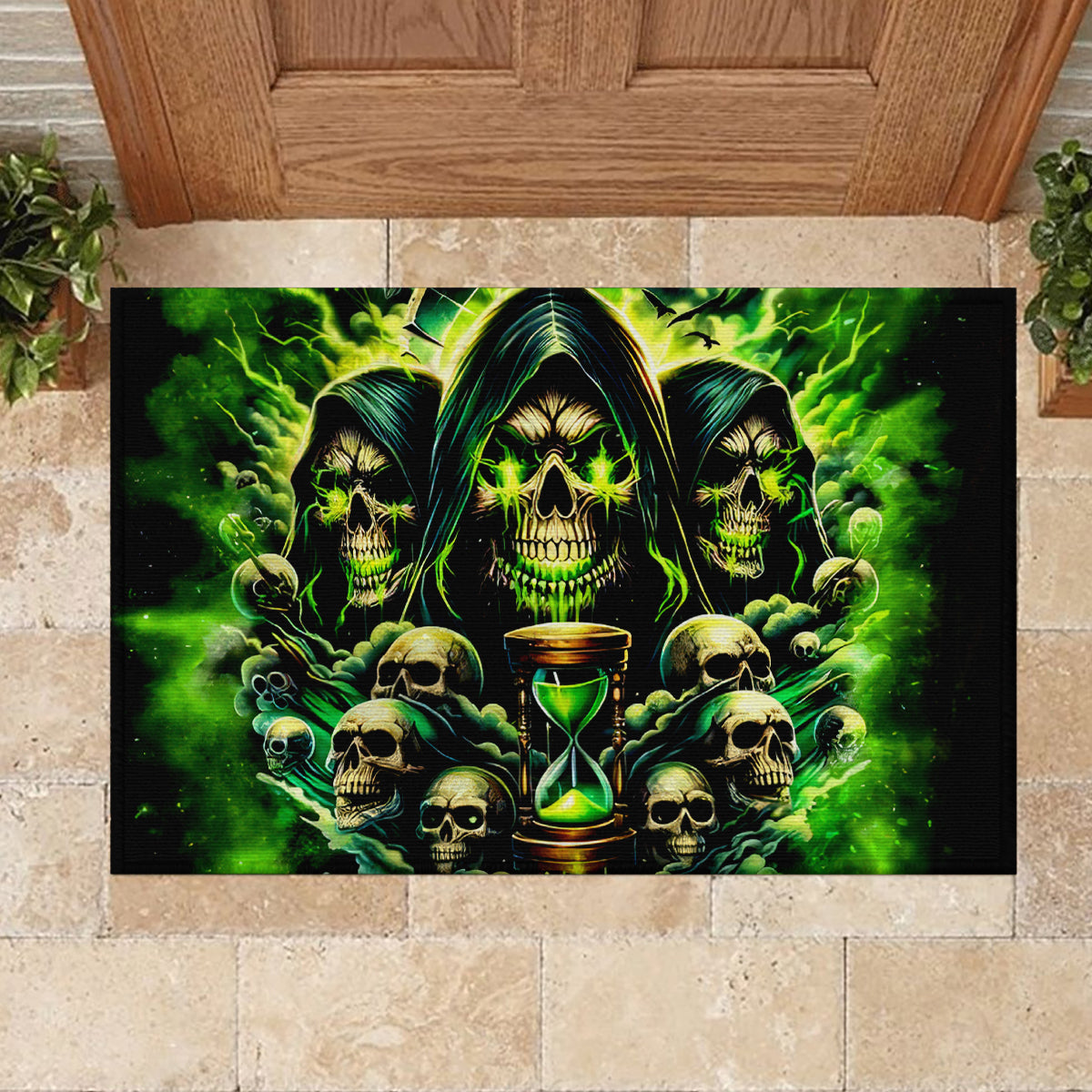 Flame Skull Rubber Doormat I Have 3 Sides Quite Sweet Funny Crazy - Wonder Print Shop