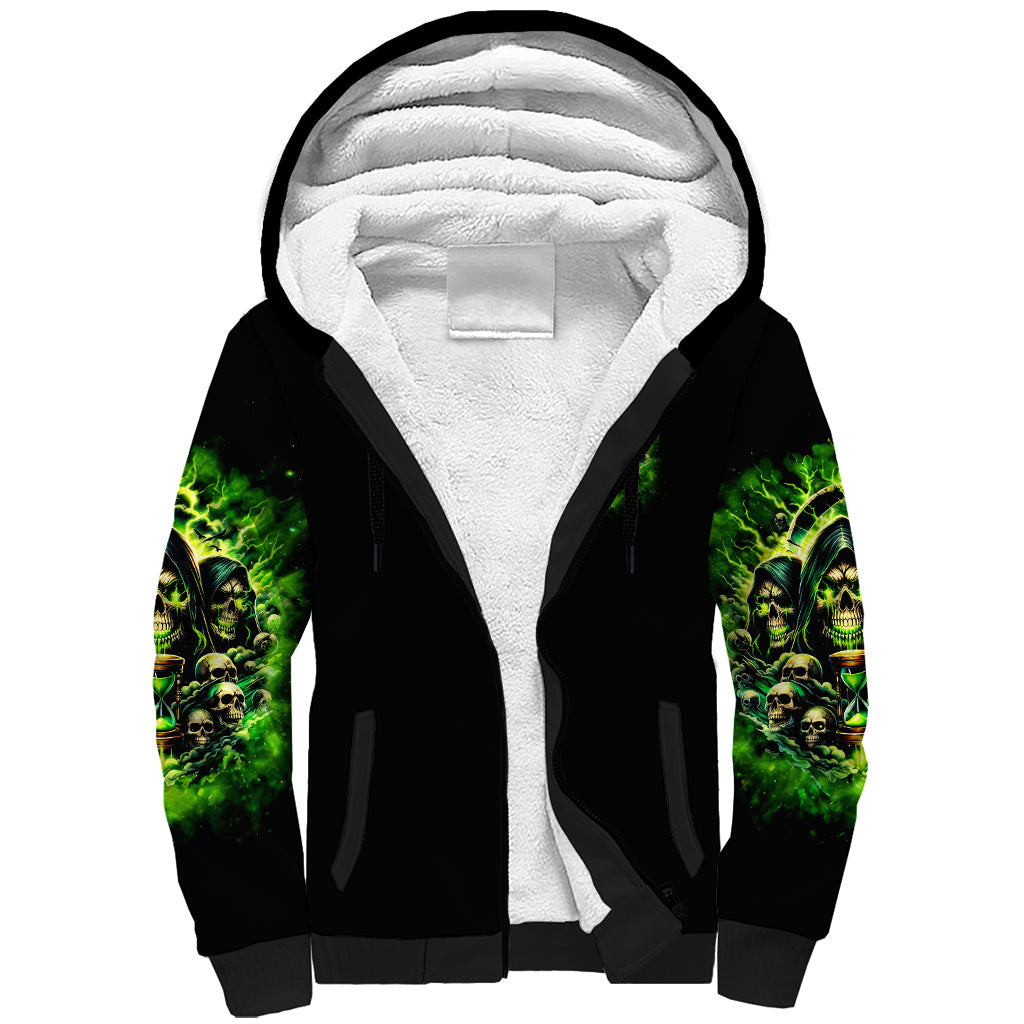 Flame Skull Sherpa Hoodie I Have 3 Sides Quite Sweet Funny Crazy - Wonder Print Shop