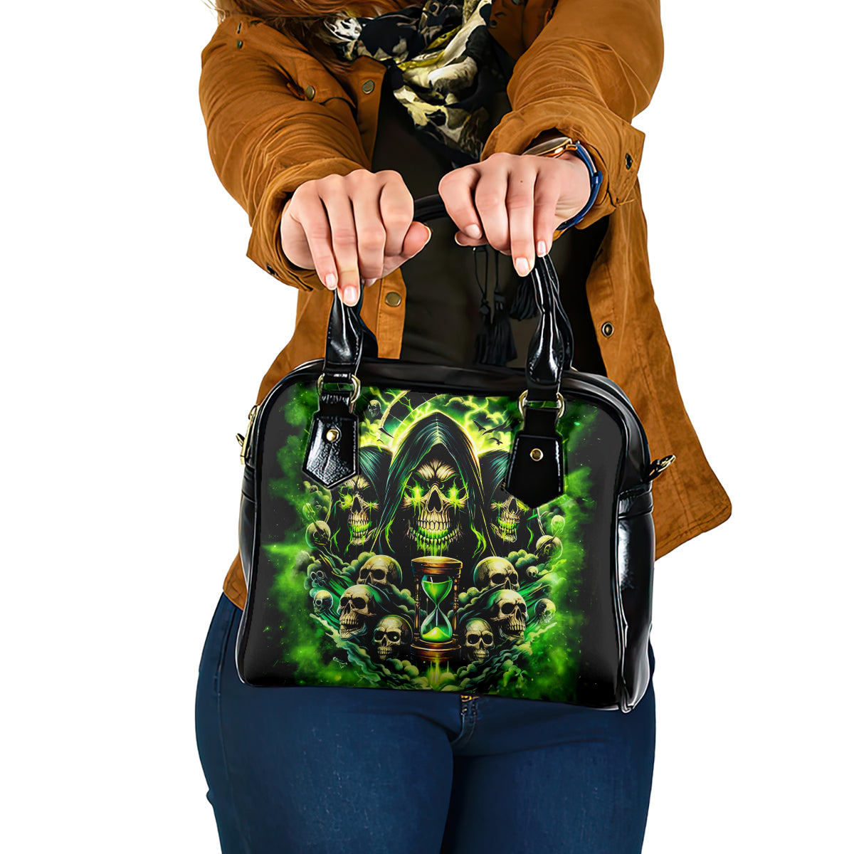 Flame Skull Shoulder Handbag I Have 3 Sides Quite Sweet Funny Crazy