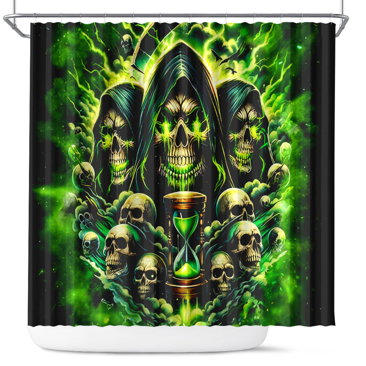 Flame Skull Shower Curtain I Have 3 Sides Quite Sweet Funny Crazy