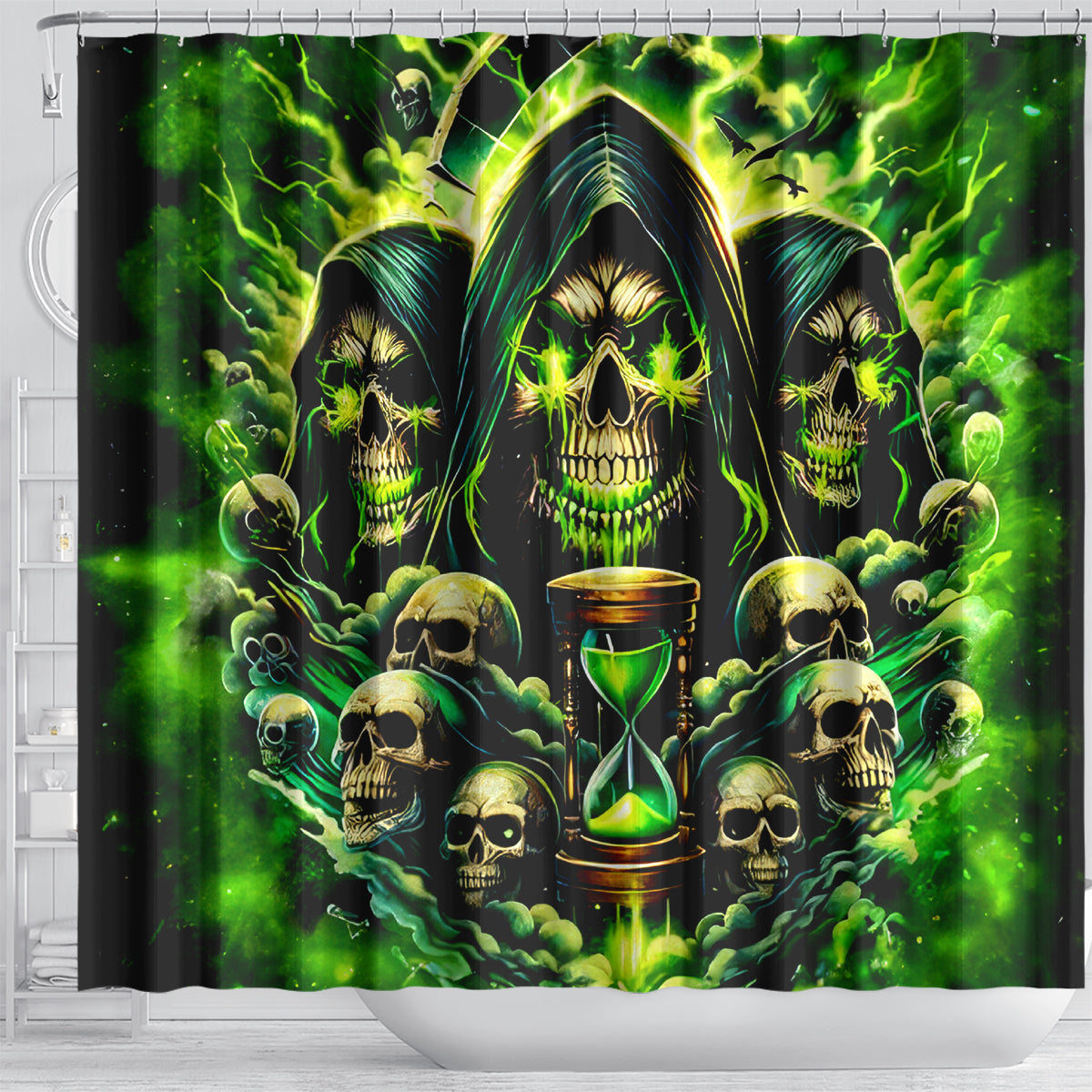 Flame Skull Shower Curtain I Have 3 Sides Quite Sweet Funny Crazy