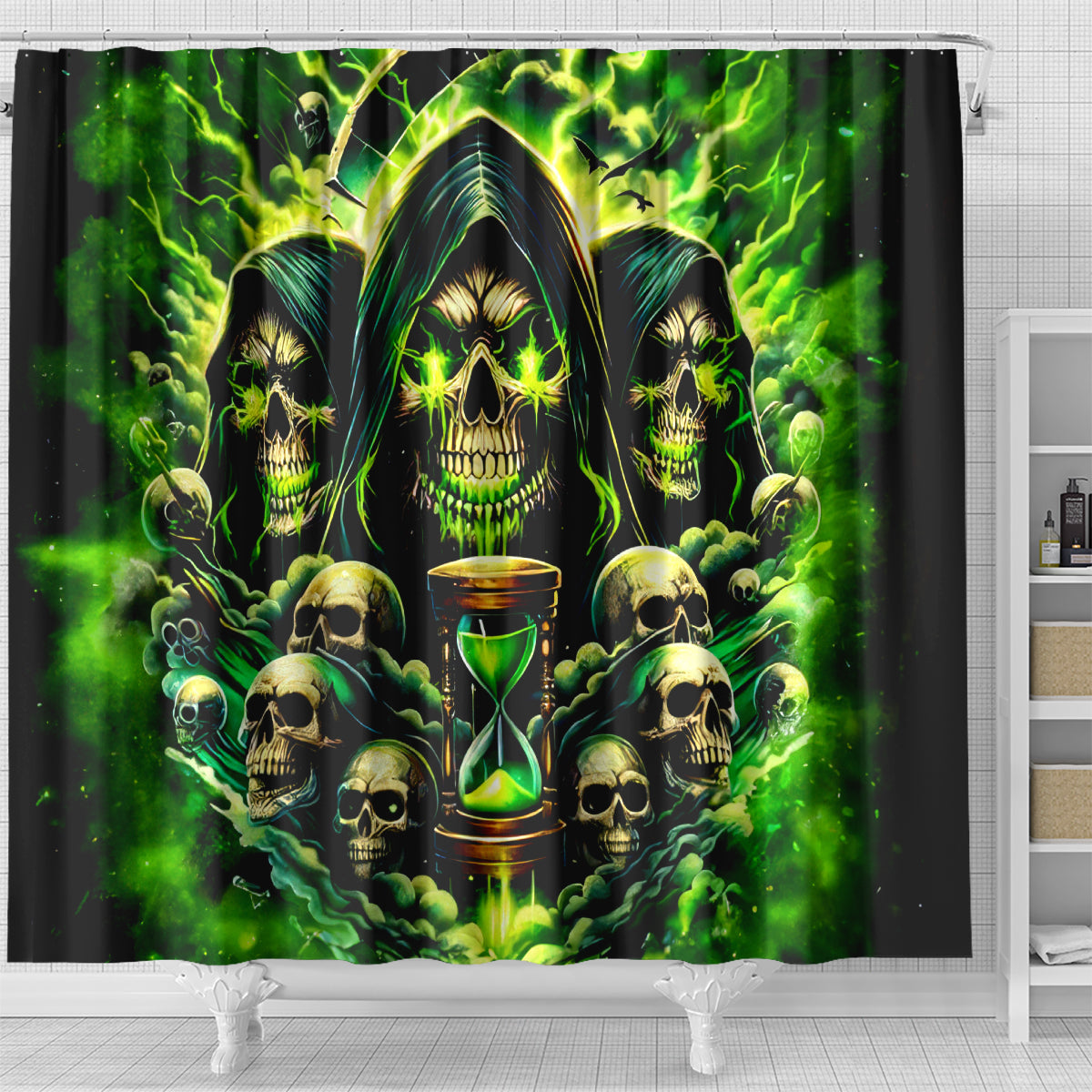 Flame Skull Shower Curtain I Have 3 Sides Quite Sweet Funny Crazy