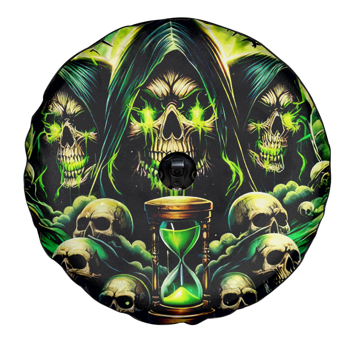 Flame Skull Spare Tire Cover I Have 3 Sides Quite Sweet Funny Crazy - Wonder Print Shop