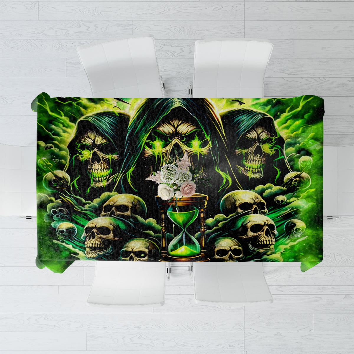 Flame Skull Tablecloth I Have 3 Sides Quite Sweet Funny Crazy - Wonder Print Shop