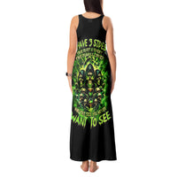 Flame Skull Tank Maxi Dress I Have 3 Sides Quite Sweet Funny Crazy - Wonder Print Shop