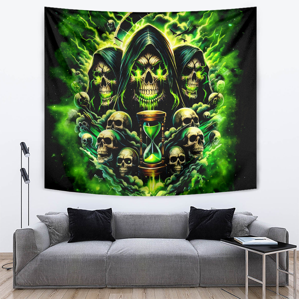 Flame Skull Tapestry I Have 3 Sides Quite Sweet Funny Crazy - Wonder Print Shop