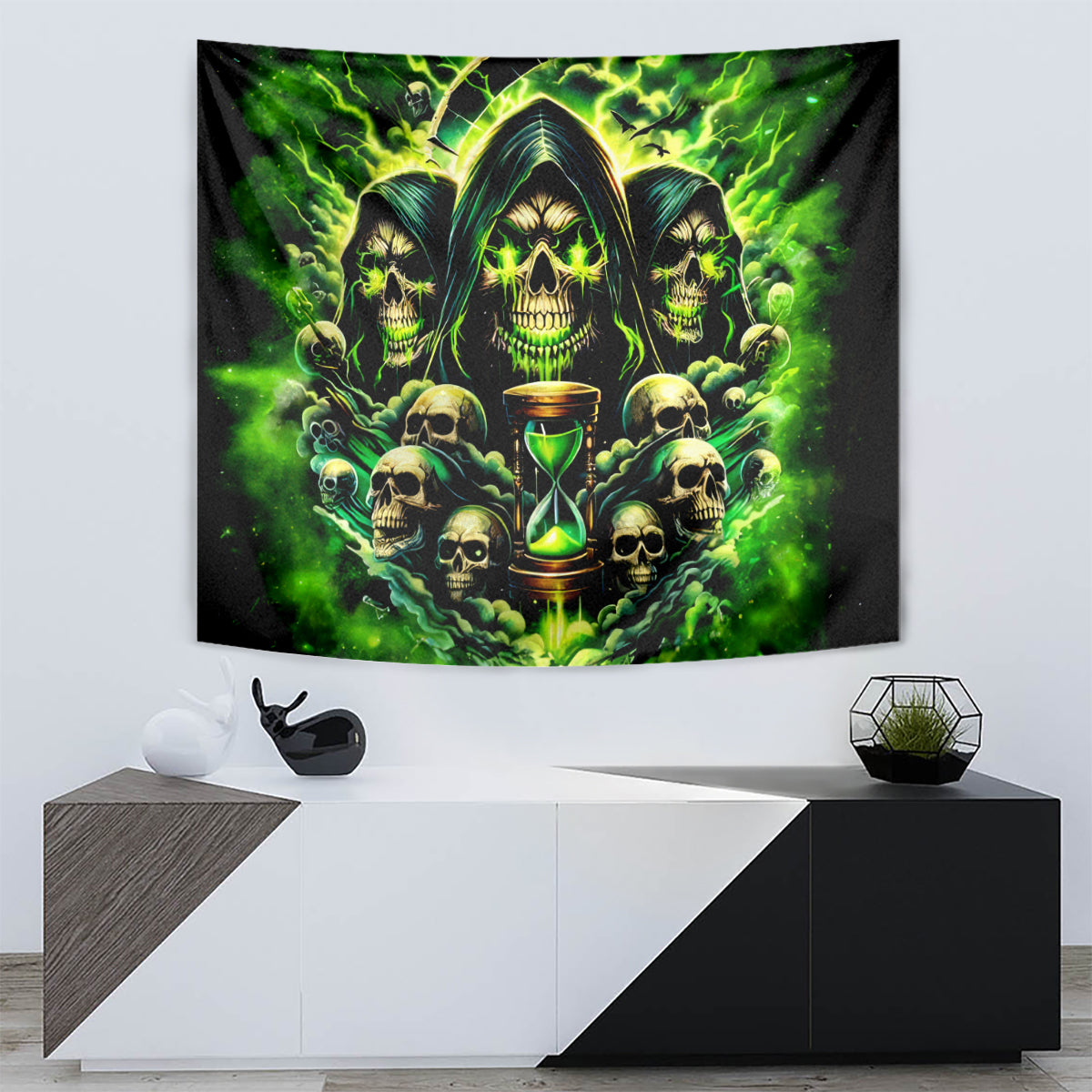Flame Skull Tapestry I Have 3 Sides Quite Sweet Funny Crazy - Wonder Print Shop
