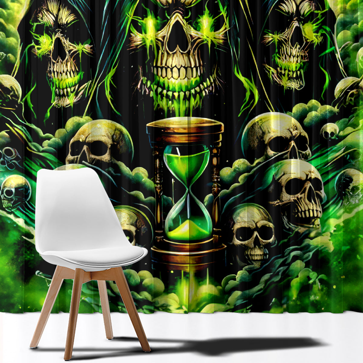 Flame Skull Window Curtain I Have 3 Sides Quite Sweet Funny Crazy - Wonder Print Shop