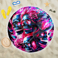 Flame Skull Beach Blanket The Good Girl In Me Got Tired Of The Bullshit - Wonder Print Shop