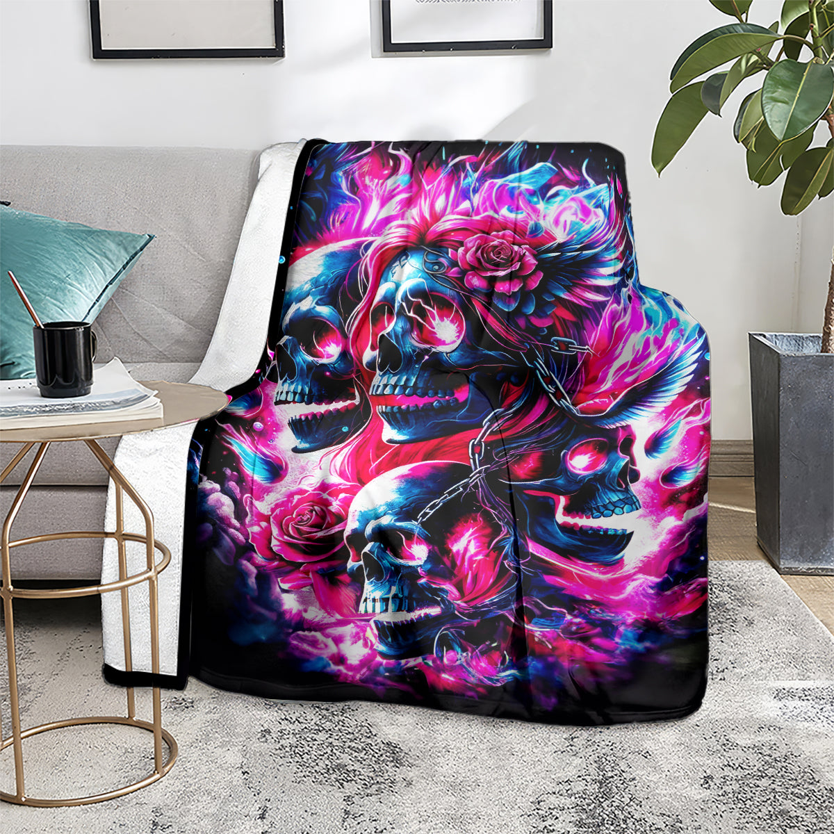 Flame Skull Blanket The Good Girl In Me Got Tired Of The Bullshit