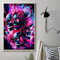 Flame Skull Canvas Wall Art The Good Girl In Me Got Tired Of The Bullshit - Wonder Print Shop