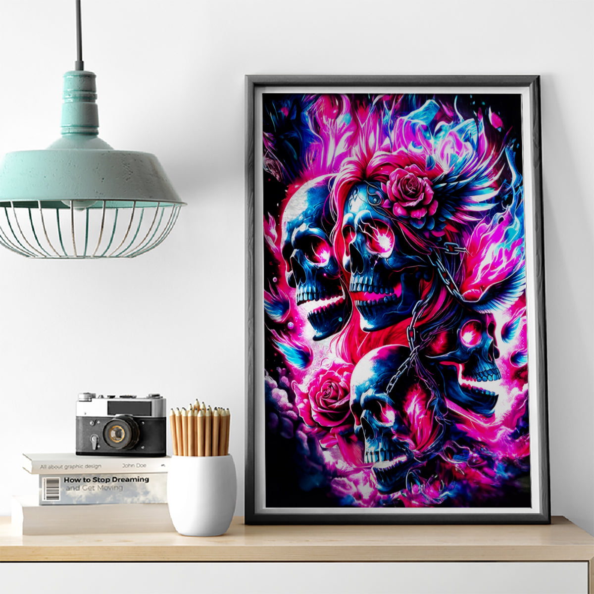 Flame Skull Canvas Wall Art The Good Girl In Me Got Tired Of The Bullshit - Wonder Print Shop