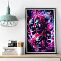 Flame Skull Canvas Wall Art The Good Girl In Me Got Tired Of The Bullshit - Wonder Print Shop