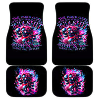 Flame Skull Car Mats The Good Girl In Me Got Tired Of The Bullshit - Wonder Print Shop