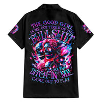 Flame Skull Family Matching Off Shoulder Long Sleeve Dress and Hawaiian Shirt The Good Girl In Me Got Tired Of The Bullshit - Wonder Print Shop