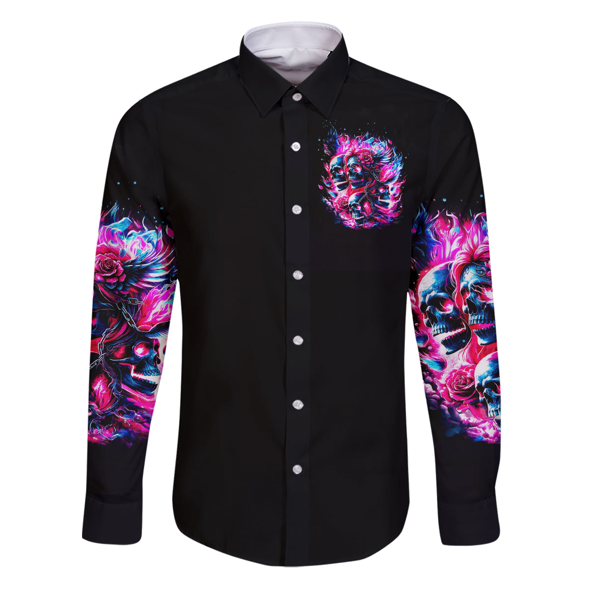 Flame Skull Family Matching Puletasi and Hawaiian Shirt The Good Girl In Me Got Tired Of The Bullshit - Wonder Print Shop