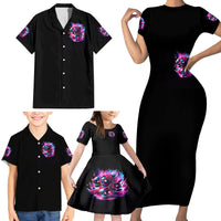 Flame Skull Family Matching Short Sleeve Bodycon Dress and Hawaiian Shirt The Good Girl In Me Got Tired Of The Bullshit - Wonder Print Shop