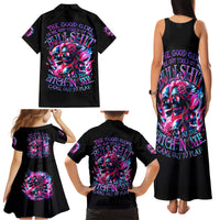 Flame Skull Family Matching Tank Maxi Dress and Hawaiian Shirt The Good Girl In Me Got Tired Of The Bullshit - Wonder Print Shop
