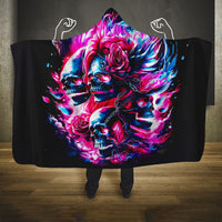 Flame Skull Hooded Blanket The Good Girl In Me Got Tired Of The Bullshit