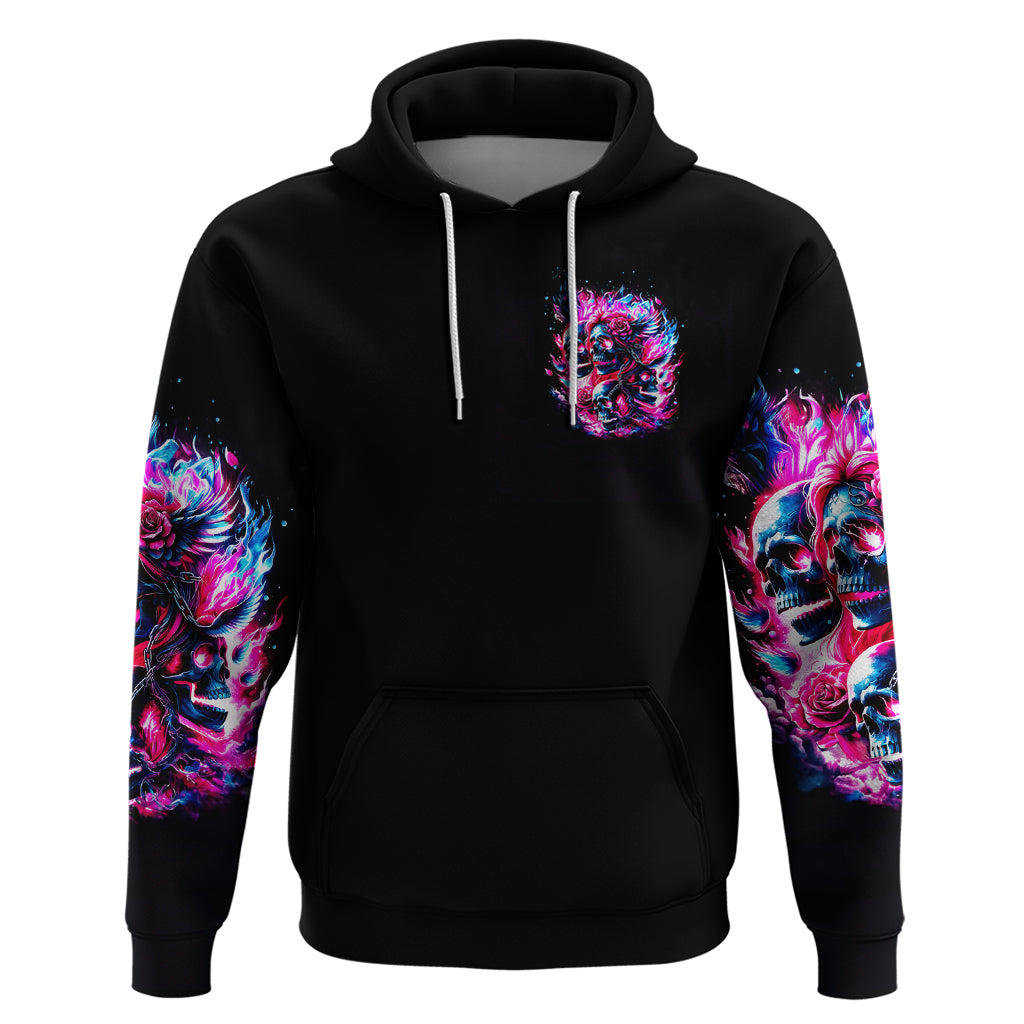Flame Skull Hoodie The Good Girl In Me Got Tired Of The Bullshit - Wonder Print Shop