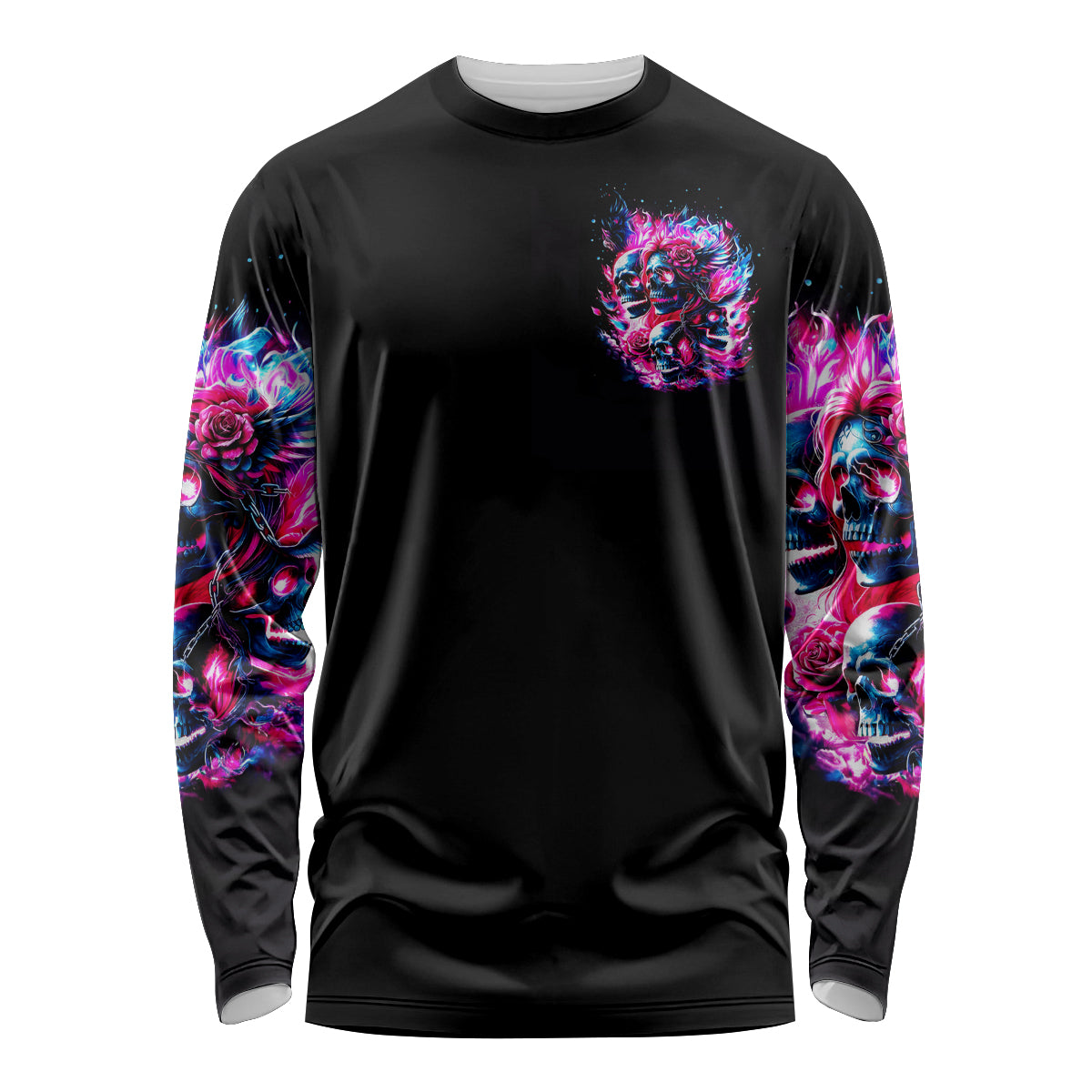 Flame Skull Long Sleeve Shirt The Good Girl In Me Got Tired Of The Bullshit - Wonder Print Shop