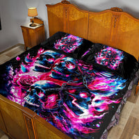 Flame Skull Quilt Bed Set The Good Girl In Me Got Tired Of The Bullshit - Wonder Print Shop