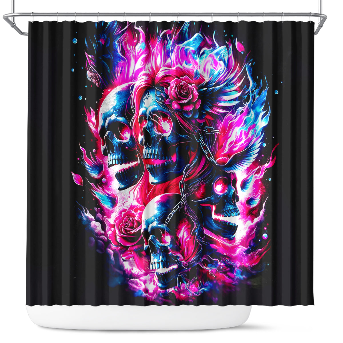 Flame Skull Shower Curtain The Good Girl In Me Got Tired Of The Bullshit