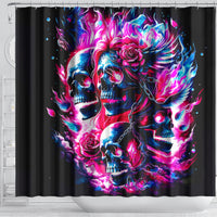 Flame Skull Shower Curtain The Good Girl In Me Got Tired Of The Bullshit