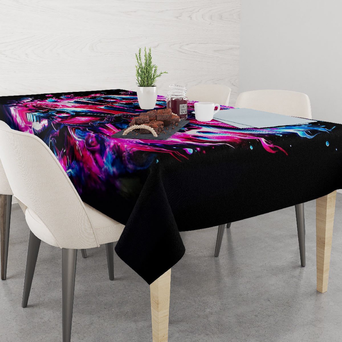 Flame Skull Tablecloth The Good Girl In Me Got Tired Of The Bullshit - Wonder Print Shop