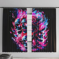 Flame Skull Window Curtain The Good Girl In Me Got Tired Of The Bullshit - Wonder Print Shop