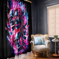 Flame Skull Window Curtain The Good Girl In Me Got Tired Of The Bullshit - Wonder Print Shop