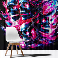 Flame Skull Window Curtain The Good Girl In Me Got Tired Of The Bullshit - Wonder Print Shop