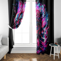 Flame Skull Window Curtain The Good Girl In Me Got Tired Of The Bullshit - Wonder Print Shop