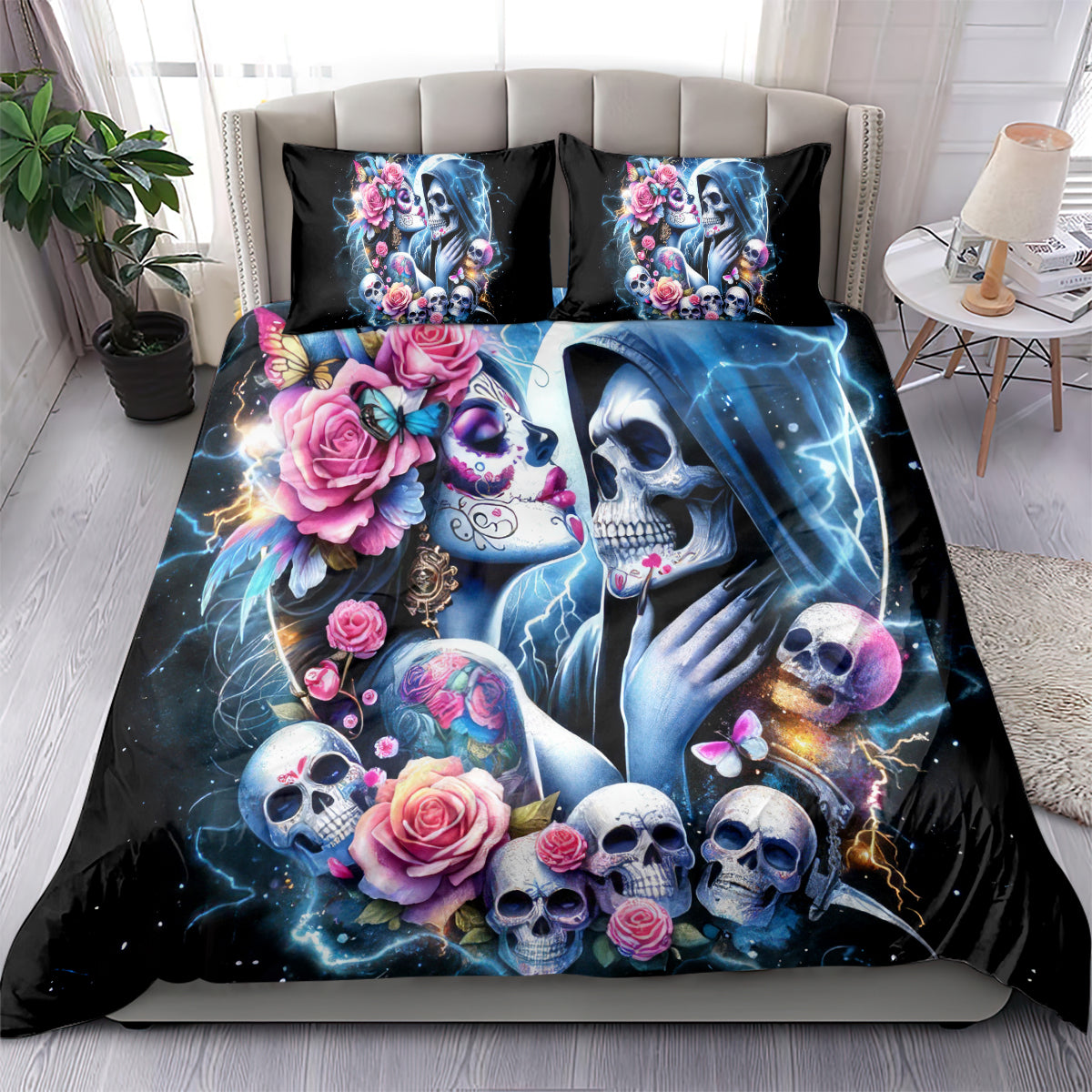 Couple Skull Bedding Set From Our Firse Kiss - Wonder Print Shop