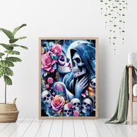 Couple Skull Canvas Wall Art From Our Firse Kiss - Wonder Print Shop