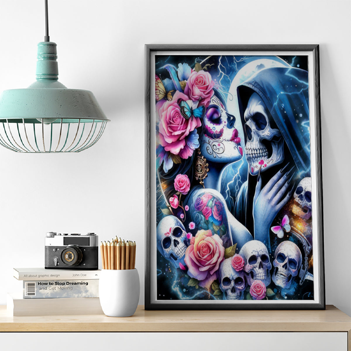 Couple Skull Canvas Wall Art From Our Firse Kiss - Wonder Print Shop