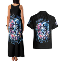 Couple Skull Couples Matching Tank Maxi Dress and Hawaiian Shirt From Our Firse Kiss - Wonder Print Shop