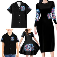 Couple Skull Family Matching Long Sleeve Bodycon Dress and Hawaiian Shirt From Our Firse Kiss - Wonder Print Shop