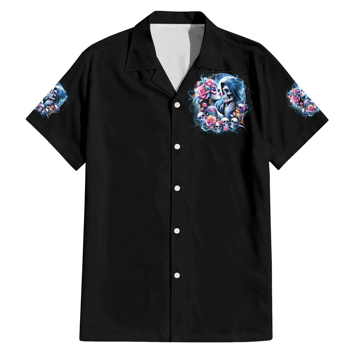 Couple Skull Family Matching Mermaid Dress and Hawaiian Shirt From Our Firse Kiss - Wonder Print Shop